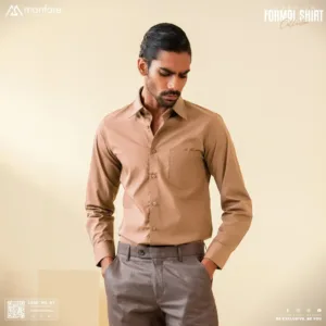 Premium Formal Solid Shirt For Men | Biscuit | MS-87
