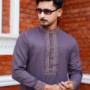 Ottoman Heritage Embroydery Panjabi | C-Tex Purple