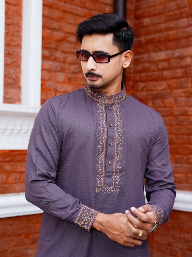 Ottoman Heritage Embroydery Panjabi | C-Tex Purple