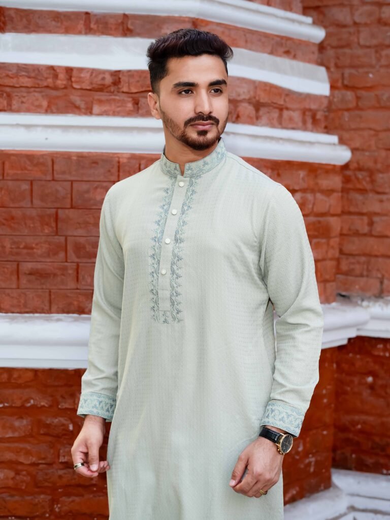 Ottoman Heritage Embroydery Panjabi | C-Tex Silver