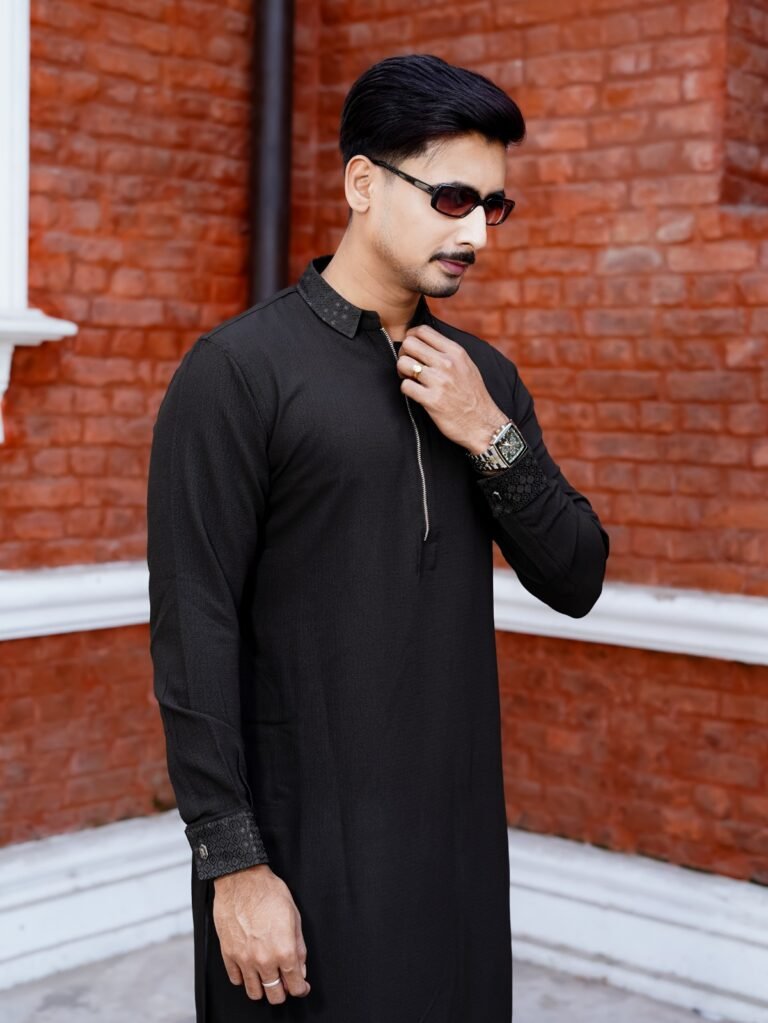 Ambush Cotton Panjabi | AMB Black