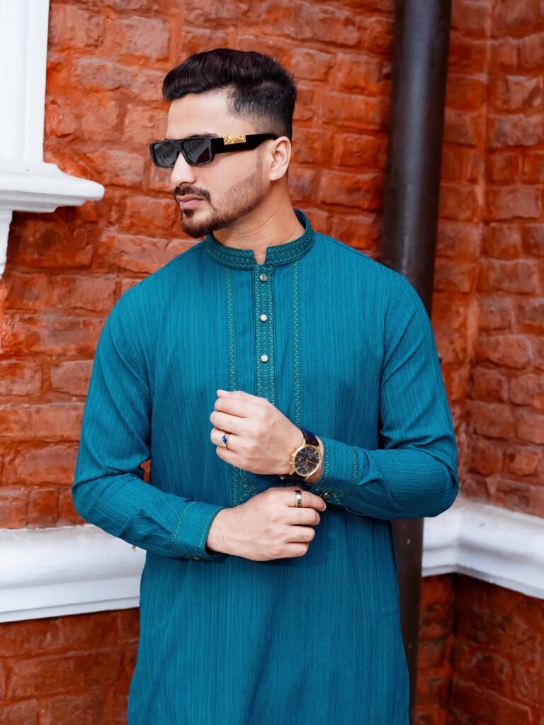 Ember Weave Panjabi | Pop Blue