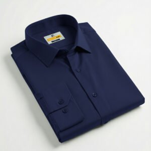Ironless Micro-Spandex Shirt (Navy Blue)