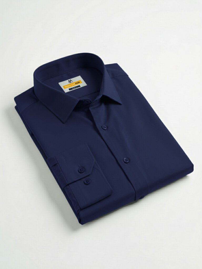 Ironless Micro-Spandex Shirt (Navy Blue)